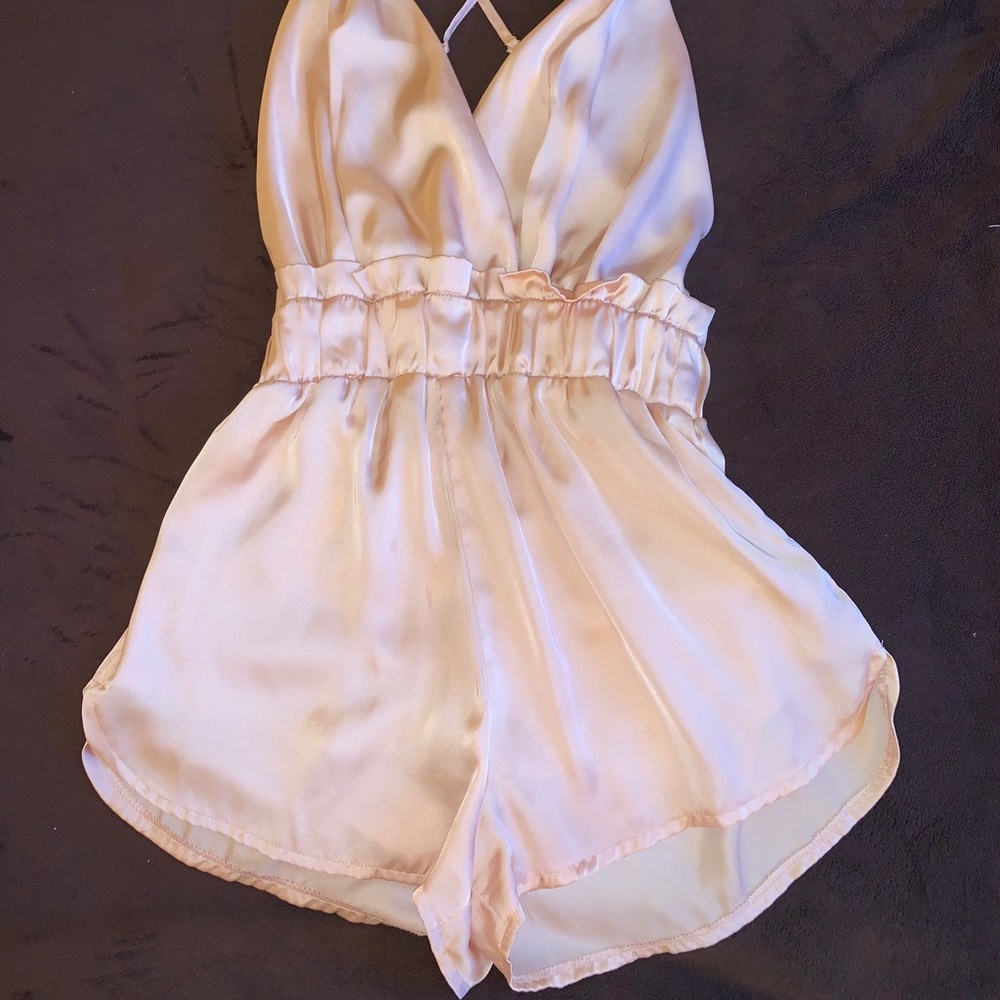 Light Pink Silk Romper